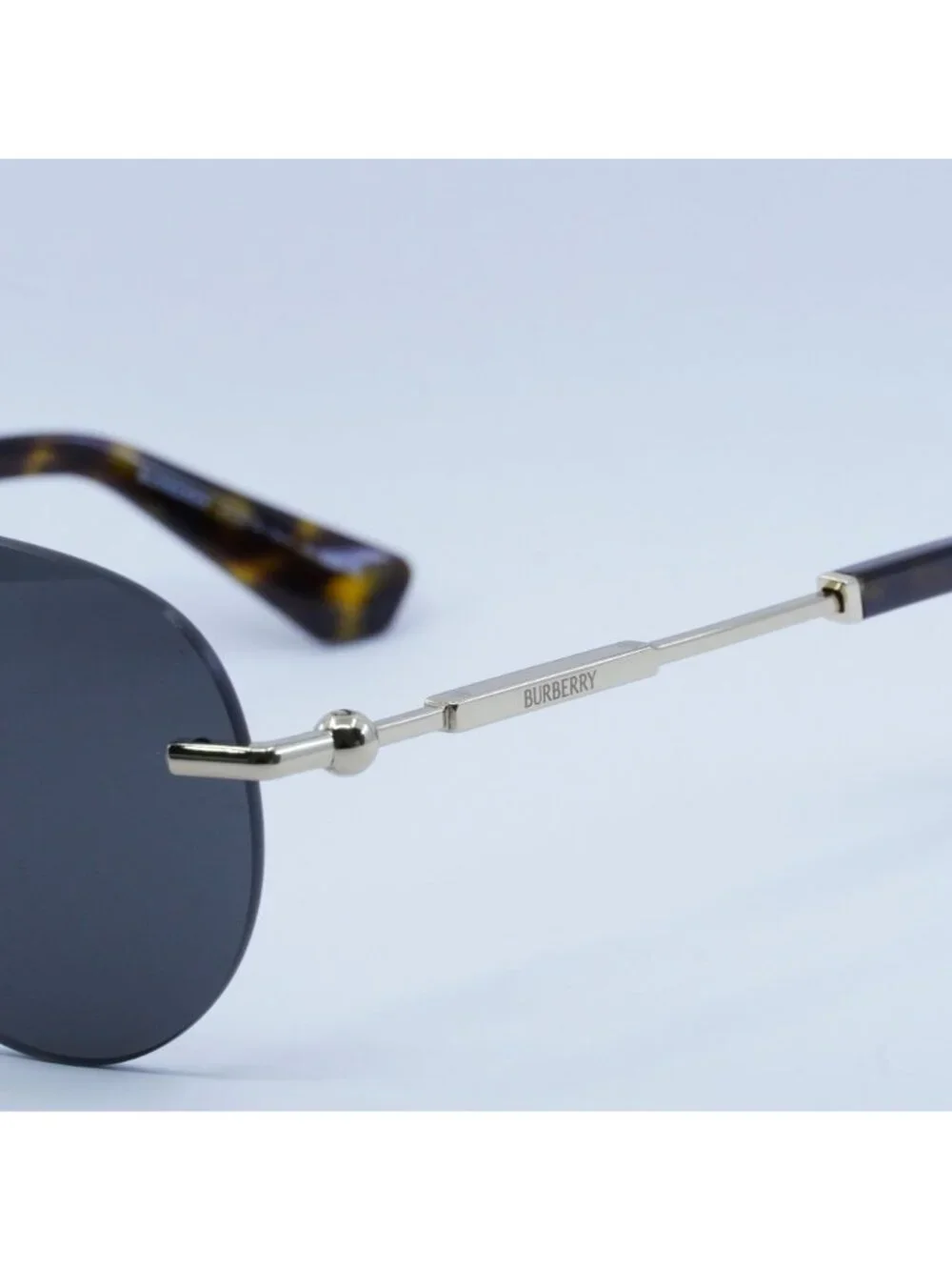 Burberry BE3151 110987 Aviator Sunglasses Gold Frame, Grey Lenses
